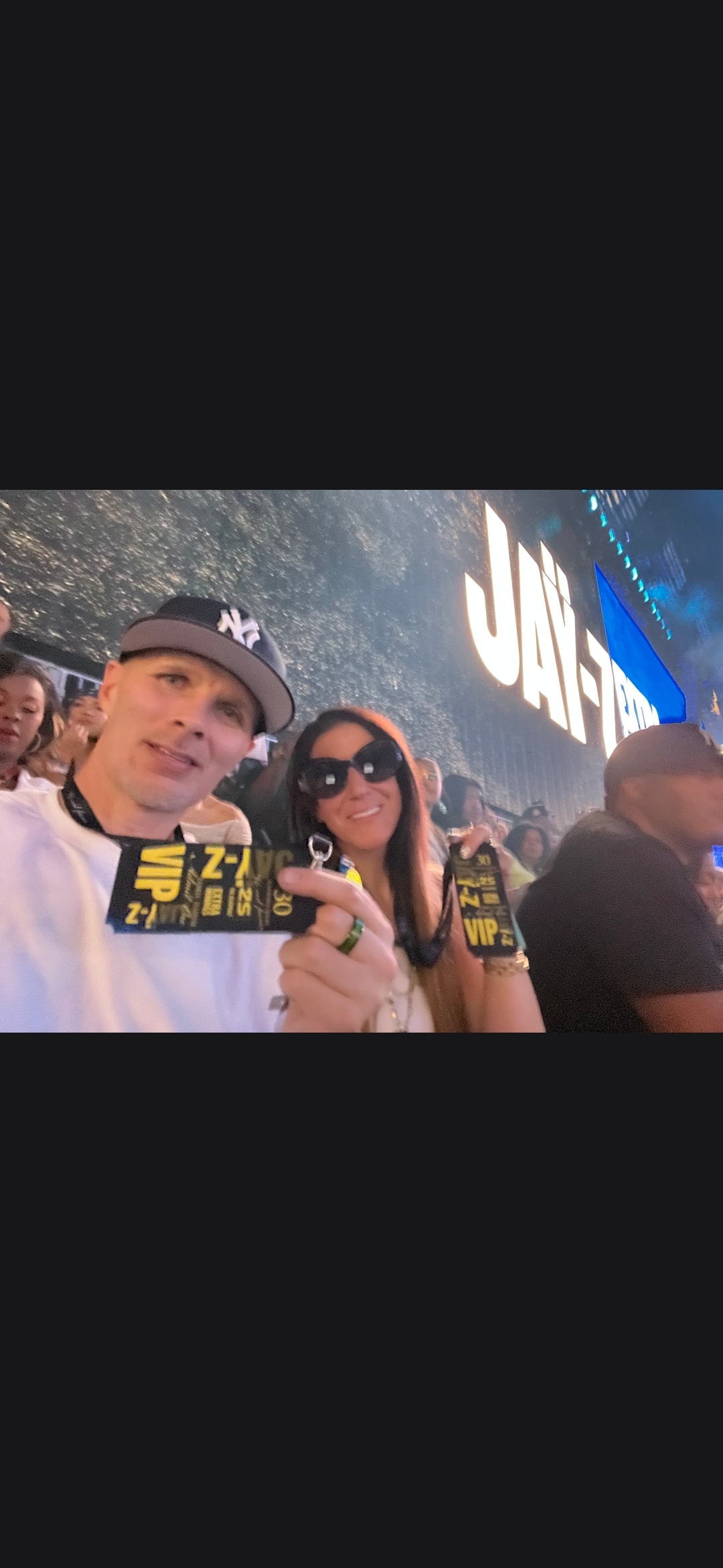 WE DIDN'T GET SEATS TO THE SHOW. WE GOT SEATS ON THE STAGE. Hov. Yankee Stadium. Legendary night.