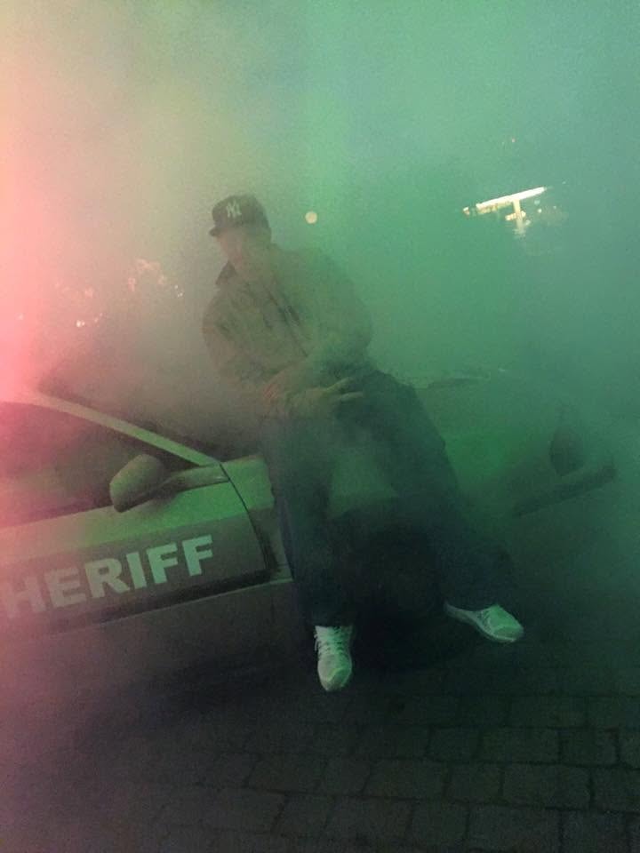 “SITTING ON THE OTHER SIDE OF THE LAW FOR ONCE.” 😂